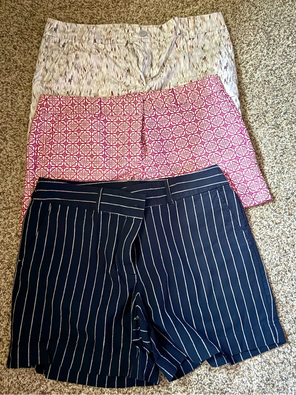 Bundle of Three LOFT Shorts in Navy, Pink & lilac